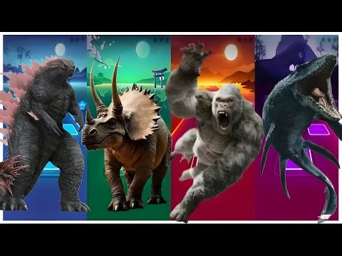 🔥 Godzilla 🦖 vs Triceratops 🦕 vs Gorilla 🦍 vs Mosasaurus 🐊 | ULTIMATE MONSTER SHOWDOWN! 🔥