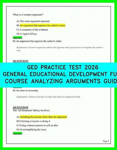 GED PRACTICE TEST 2026 GENERAL EDUCATIONAL DEVELOPMENT FULL COURSE ANALYZING ARGUMENTS GUIDE video