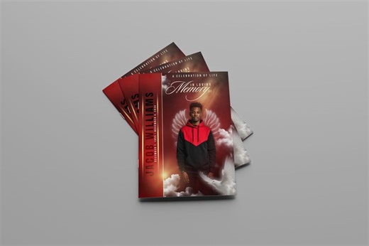 Red and Black Funeral Program, 8 Page - Etsy