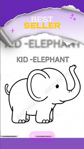 Kid Elephant Coloring Page – Cute Elephant Printable for Kids (Instant Download)