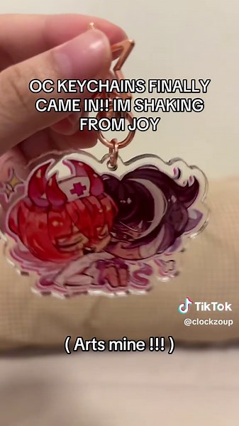 Silly me thought the manufacturer messed up the keychain only to realize it was just the film, this is my first time getting a acrylic keychain chat #fypシ゚ #viral #popular #reach #boost #blowthisup #oc #vettrinalclinic #keychain #wooacry #ocmerch #art