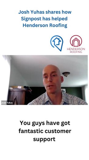 Josh Yuhas from Henderson Roofing shares how Signpost has made an impact! Great customer support, warm receptionists, and accurate call notes make all the difference. #roofing #roofingconstruction #contractor #smallbusinesscheck