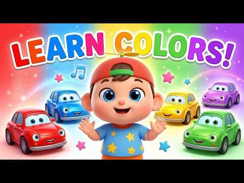 Colors Song | Learn Colors with Cars | Red, Blue, Yellow & More! | Nursery Rhymes & Kids Songs