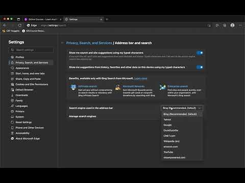 How To Change The Search Engine from Bing to Google on Microsoft Edge