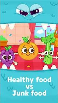 Healthy food vs Junk food with ABC monsters