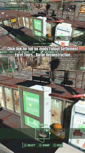 Barge Deconstruction 5 Egret Tours Marina no mods Fallout Settlement