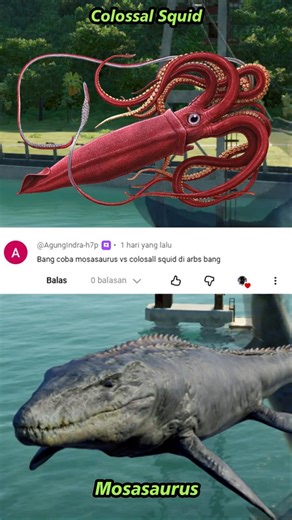 Mosasaurus VS Colossal squid #dinosaur #jurassicworld #imeroleplay #jurassicpark #dino