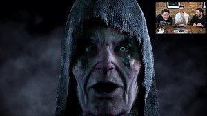 luke in a staring contest with Atmosfear's Gatekeeper horror board game reboot Atmosfear is today's Hallowstream game 👀 premiere in 1 hour! https://youtu.be/b0mCwYWPY7M | Outside Xbox