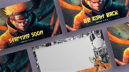 One Piece Naruto Animated Stream Overlay