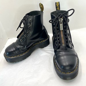 Dr Martens Sinclair Black Leather Platform Combat Boots Zip-up Women’s 6 US 37