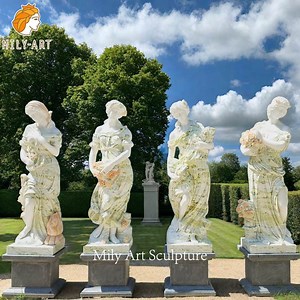 [Hot Item] Hand Carved Greek Garden Statue Natural Marble Four Season Goddess Sculpture