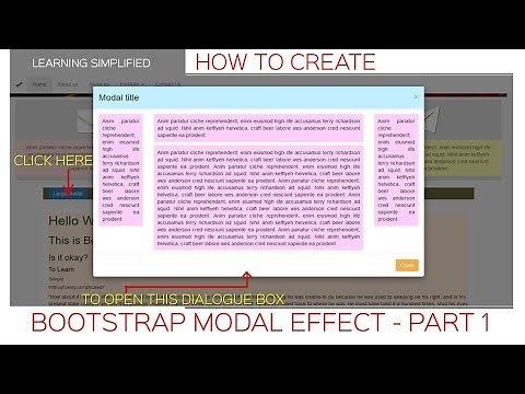 How to create Bootstrap Modal Dialogue Box – Part 1