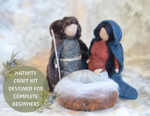 Nativity Set - Needle Felting NATIVITY Kit - Needle Felting Pattern - Beginners - Nativity Scene - Mary Joseph Jesus - Etsy