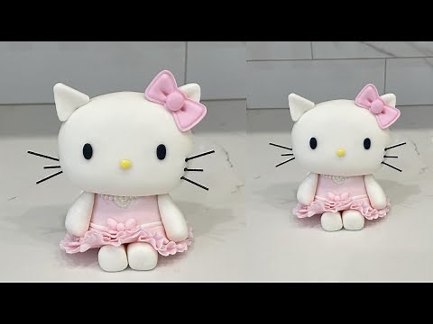 How to make a hello kitty cake topper | Cake decorating tutorials | Sugarella Sweets