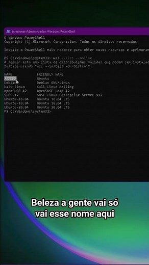Instalação do Linux no Windows c/ o Powershell | #shorts