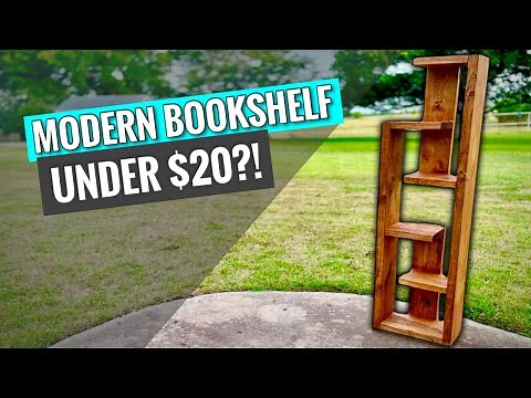 How to Build a Modern Bookshelf Under $20! // Easy DIY + FREE Plans!