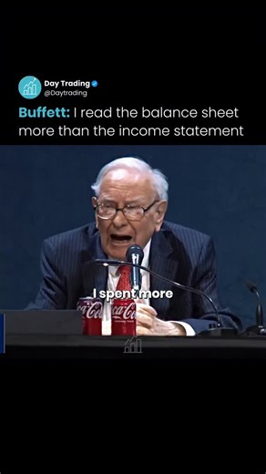 Day Trading on Instagram: "Warren Buffett has long preferred studying balance sheets over income statements when evaluating businesses. He focuses on low debt, rising retained earnings, and strong cash reserves, which provide stability and flexibility in tough times. This philosophy is evident in Berkshire’s record $347 billion cash pile, partly held because attractive investment opportunities are scarce. Buffett’s cautious, long-term approach ensures the company avoids unnecessary risk and main