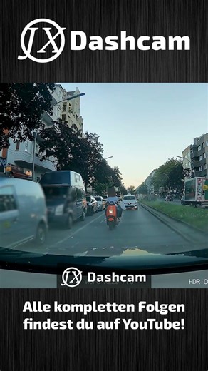 Scooter rider without a helmet! Rental scooter drives on bike path... #berlin #dashcam #idiots