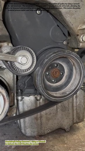 Crankshaft Pulley Removal | Using a Wrench to Release the Belt Tension for Access