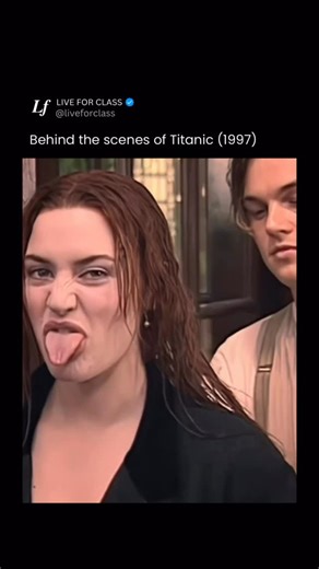 LIVE FOR CLASS on Instagram: "Behind the scenes of Titanic, filmed during one of the most demanding productions in cinema history. Released in 1997 and directed by James Cameron, the film pushed technical limits at the time, combining massive practical sets, real water tanks, and groundbreaking visual effects to recreate the ill fated voyage with striking realism. The chemistry between Kate Winslet and Leonardo DiCaprio was built not only through rehearsals, but through weeks spent filming long,