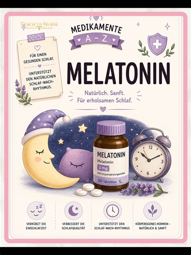 Melatonin einfach erklärt – Natürlich besser schlafen? 📝 Beschreibung: Melatonin wird oft als „Schlafhormon“ bezeichnet – aber was steckt eigentlich dahinter? 🧪 Was ist Melatonin? Melatonin ist ein körpereigenes Hormon, das in der Zirbeldrüse gebildet wird und unseren Tag-Nacht-Rhythmus steuert. 🌙 Wenn es dunkel wird, steigt die Melatoninproduktion an und signalisiert dem Körper: 👉 Es ist Zeit zu schlafen. 💊 Typische Indikationen: • Schlafstörungen • Einschlafprobleme • Jetlag • Störungen d