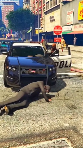 What Happens If We Jump in Front of a Police Car in GTA Games! 😨 #gta #gta5 #shorts