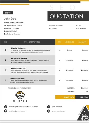 Service Quote Template | Editable Services Estimate Form | Small Business Invoice | Instant Digital Download - Etsy Canada