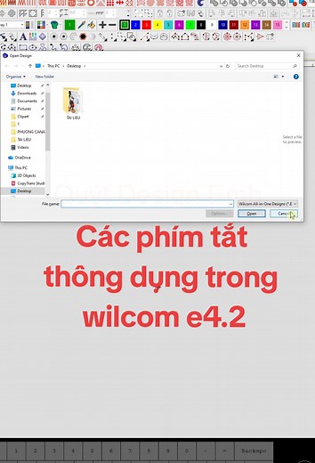 Các phím tắt hữu ích trong Wilcom e4.2
