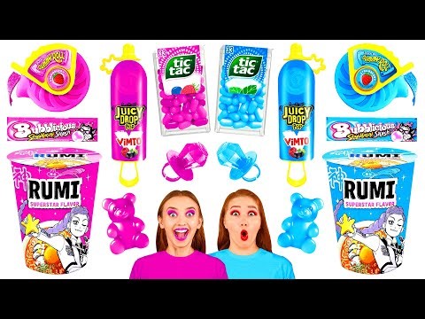 Pink vs Blue Food Challenge | Food Battle by 4Fun Challenge