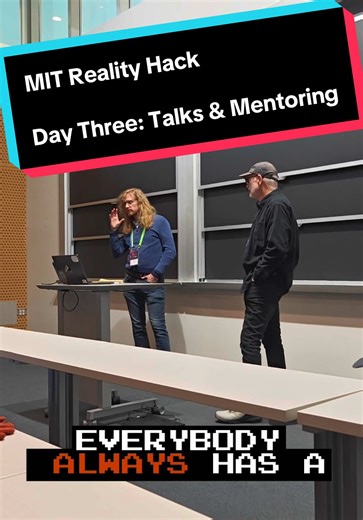 MIT Reality Hack – Day Three: Talks & Mentoring Day three of MIT Reality Hack covered a lot of ground. Teams continued building and refining their projects while mentors were supporting hackers through the next-to-last day of the hackathon. In parallel, our founder Bernard François gave a talk at the Experiential 2026 conference together with Jon Snoddy of Operative Games and formerly Disney Imagineering, sharing their perspective on keeping creativity at the center of a project. #GameDev #XR #G