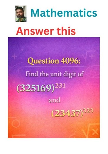 Find the unit digit / #maths #mathematics