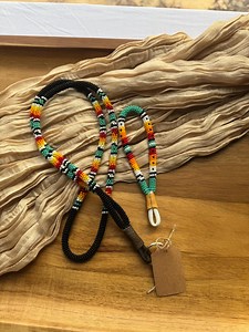 Black Fire Beaded Wrapped Lanyard   Keychain/ Fire Colors - Etsy