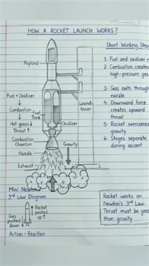 How a Rocket Launch Works 🚀 | Newton’s 3rd Law Explained Simply #viral #engineering #rocket #share