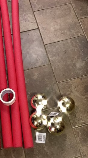 DIY Christmas Candy Cane Poles Using Pool Noodles