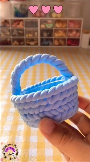 Easy DIY Clay Basket🧺 || Handmade Clay Basket tutorial #craft #shorts #clayart #DIYbasket #handmade
