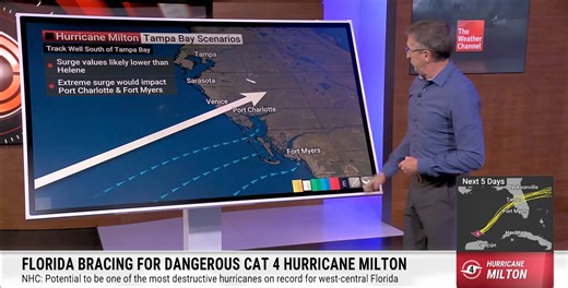 122K views · 1K reactions | While the forecast track remains uncertain, Dr. Rick Knabb breaks down the impact scenarios for Tampa Bay if Milton takes a northern or southern route: | The Weather Channel | Facebook