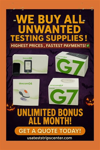 🟡 NO Need to Wait on an Agent! ✅ See All Our Prices ! ✅ Get a Quotation Instantly ! ✅ Receive a Free Shipping Label at Checkout! 📍 Visit: https://usateststripscenter.com/Home/SellNow #onetouchultra #contour #Freestylelite #selldashpods #sellomnipod #sellteststrips #cashforstrips #selldiabeticsupplies #typeldiabetes #cgm #dexcom #t|d#typediabetic #DexcomWarrior #dexcomg7#medtronic #freestylelibre #dexcomg6 #teststrips #diabetic #food #travel #games #restaurant #Eat #Foodie #Exercise #Entertainm
