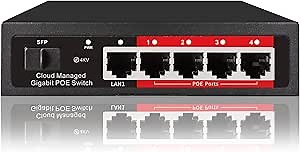 STEAMEMO 24-Port Managed Gigabit PoE+ Switch | 24×PoE+ Ports@360W, 2×Gigabit Uplinks, 2×SFP | VLAN, QoS, Port Mirroring | Metal Casing, Plug & Play | Overload Protection w/ Port