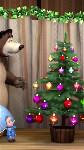 1, 2, 3! Christmas Tree, Light Up! 🎄❄️ #OneTwoThreeLightTheChristmasTree #MashaAndTheBear #Shorts