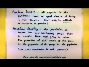 Statistics - Types of sampling