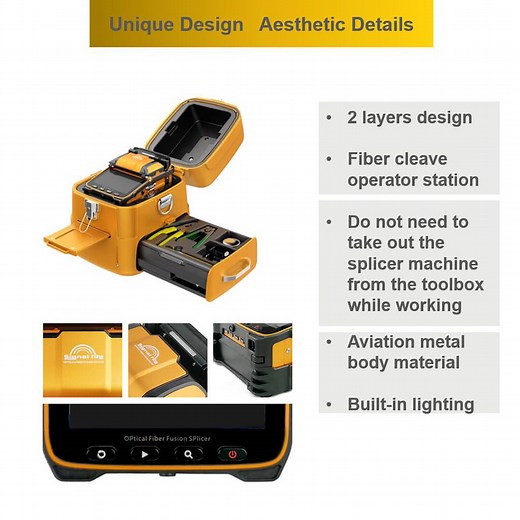 AI-9 Fiber Optic Fusion Splicer Core Alignment 5s Splicing 15s Heating