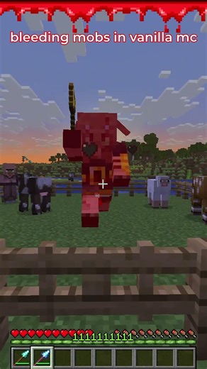 spear bleeding mobs in minecraft 🩸