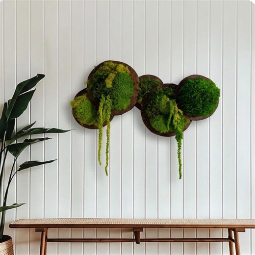 3D Moss Wall Art – Preserved Reindeer Pole Moss Sculpture, Organic Wood Decor - Etsy