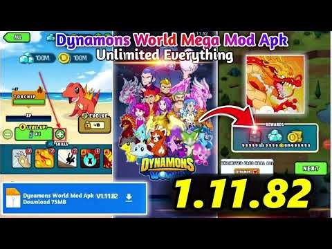 Latest Version Mod APK V.1.11.82 || Dynamons World Mod Apk || Free shopping