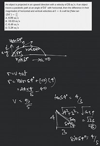 An object is projected in an upward direction with a velocity o... | Filo