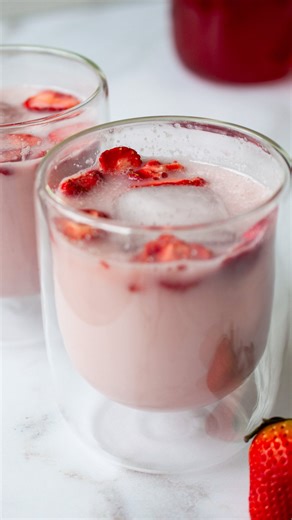 Crystal Holland | Food Blogger, Photographer & Digital Creator on Instagram: "An Italian Soda is a classic, refreshing non-alcoholic drink that’s easy to make with just a few simple ingredients. This strawberry refresher (to replicate - but elevate - the famous pink drink) is one of our absolute favorite treats! Made with homemade strawberry syrup, you can enjoy your favorite refresher at home, anytime and on a dime! If you don’t want to make your own syrup, Torani Strawberry syrup is great, too