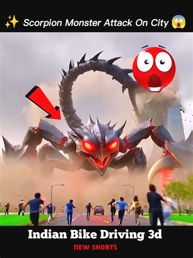 Scorpion Monster Attack On City 😱 || Indian Bike Driving 3d #viral #shorts #indianbikedriving3d #gta