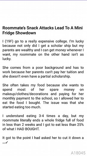 16K views · 18 reactions | Roommate’s 戀   Snack Attacks 珞 Lead To A Mini  Fridge Showdown #storytellers #truecrime #relationshipdrama | MoralMingle | Facebook