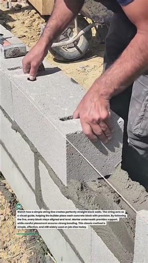 Perfect Block Alignment String Line Trick #construction #diy #shorts
