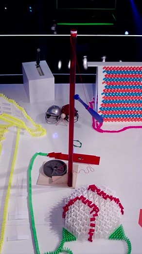 Baseball-themed Domino Chain Reaction | Domino Masters Highlights